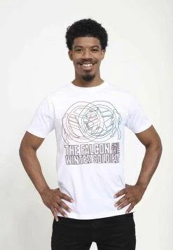 Henry Tiger Unisex MARVEL RED BLUE WIREFRAME - T-Shirt Print - White