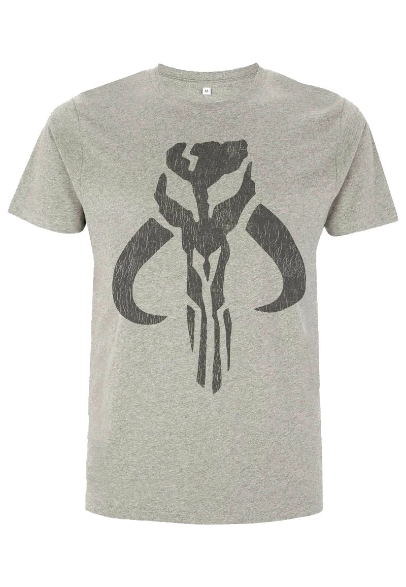 Henry Tiger Unisex STAR WARS: CLASSIC - MANDO SYMBOL - T-Shirt Print - Melange Grey 3 Henry Tiger Unisex STAR WARS: CLASSIC - MANDO SYMBOL - T-Shirt Print - Melange Grey – Bild 3