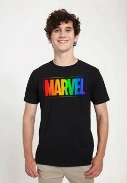 Henry Tiger Unisex MARVEL OTHER - RAINBOW MARVEL - T-Shirt Print - Black