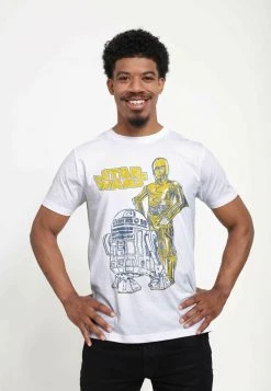 Henry Tiger Unisex STAR WARS: CLASSIC - OVERSIZED DROID FRIENDS - T-Shirt Print - White