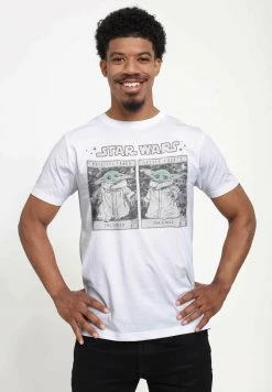 Henry Tiger Unisex STAR WARS: THE MANDALORIAN - BB YODA TAROT - T-Shirt Print - White