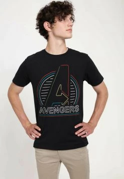 Henry Tiger Unisex MARVEL AVENGERS CLASSIC - NEON AVENGERS - T-Shirt Print - Black