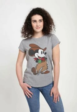 Henry Tiger Damen DISNEY CLASSICS MICKEY CLASSIC - COWBOY MICKEY - T-Shirt Print - Melange Grey
