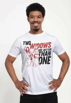 Henry Tiger Unisex MARVEL BLACK WIDOW - TWO WIDOWS - T-Shirt Print - White