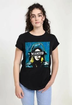 Henry Tiger Damen MARVEL WANTED - T-Shirt Print - Black