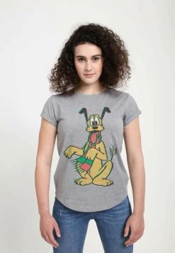 Henry Tiger Damen DISNEY CLASSICS MICKEY CLASSIC - PLUTO HOLIDAY COLORS - T-Shirt Print - Melange Grey