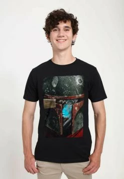 Henry Tiger Unisex STAR WARS: THE MANDALORIAN - MANDOMON EPI WARRIOR - T-Shirt Print - Black