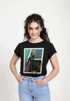 Henry Tiger Damen STAR WARS WOMEN'S AHSOKA CARD T-SHIRT - T-Shirt Print - Black -Günstiges Henry Tiger Geschäft e13000524805448eb089e7d52119f331