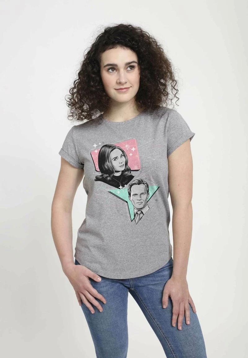 Henry Tiger Damen MARVEL - T-Shirt Print - Melange Grey 3 Henry Tiger Damen MARVEL - T-Shirt Print - Melange Grey – Bild 3