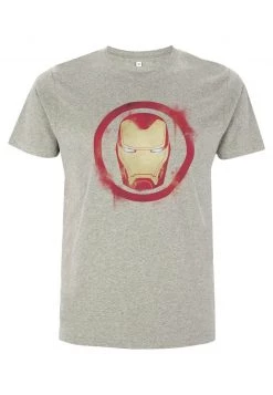 Henry Tiger Unisex MARVEL AVENGERS: ENDGAME - IRON MAN SPRAY LOGO - T-Shirt Print - Melange Grey -Günstiges Henry Tiger Geschäft e2204d6ce2304e6190ae69042bda2945