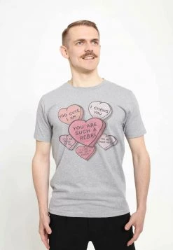 Henry Tiger STAR WARS UNISEX CANDY HEARTS - T-Shirt Print - Melange Grey