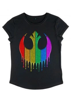 Henry Tiger STAR WARS: LAST JEDI - RAINBOW SPARKLE REBEL DRIP - T-Shirt Print - Black | Damen -Günstiges Henry Tiger Geschäft e48f465021b0415ebc82bf7cbb8715d1