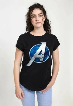 Henry Tiger Damen MARVEL AVENGERS CLASSIC - AVENGERS GAME CIRCLE LOGO - T-Shirt Print - Black