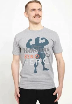 Henry Tiger Unisex PIXAR HERCULES - ZERO TO HERO - T-Shirt Print - Melange Grey