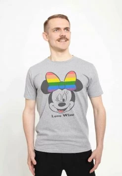 Henry Tiger Unisex DISNEY CLASSICS MICKEY CLASSIC - LOVE WINS - T-Shirt Print - Melange Grey