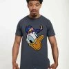 Henry Tiger Unisex DISNEY CLASSICS MICKEY CLASSIC - DONALD PATTERN FACE - T-Shirt Print - Melange Black