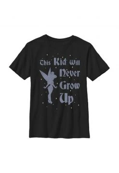 Henry Tiger Unisex DISNEY TINKERBELL WON'T GROW UP - T-Shirt Print - Black