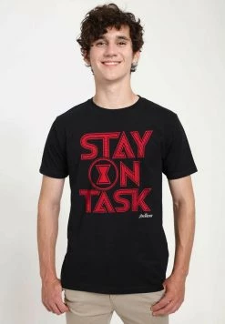 Henry Tiger Unisex MARVEL AVENGERS CLASSIC - STAY ON TASK - T-Shirt Print - Black