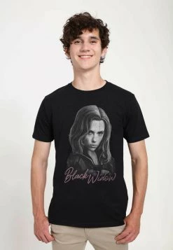 Henry Tiger MARVEL UNISEX WIDOW MONO - T-Shirt Print - Black