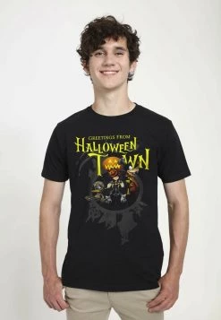 Henry Tiger Unisex DISNEY GREETINGS HALLOWEEN TOWN - T-Shirt Print - Black