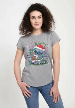 Henry Tiger DISNEY CLASSICS STITCH XMAS LIGHTS - T-Shirt Print - Melange Grey | Damen