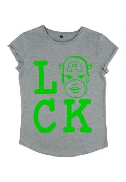 Henry Tiger Damen MARVEL AVENGERS CLASSIC - CAPTAIN OF LUCK - T-Shirt Print - Melange Grey -Günstiges Henry Tiger Geschäft e9f3098f01034f73a34092feaed7a2b6