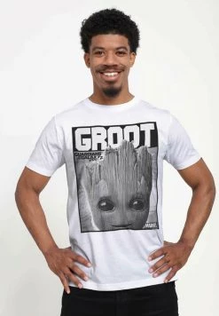 Henry Tiger MARVEL GUARDIANS OF THE GALAXY 2 - GROOT BOLDEN - T-Shirt Print - White | Unisex