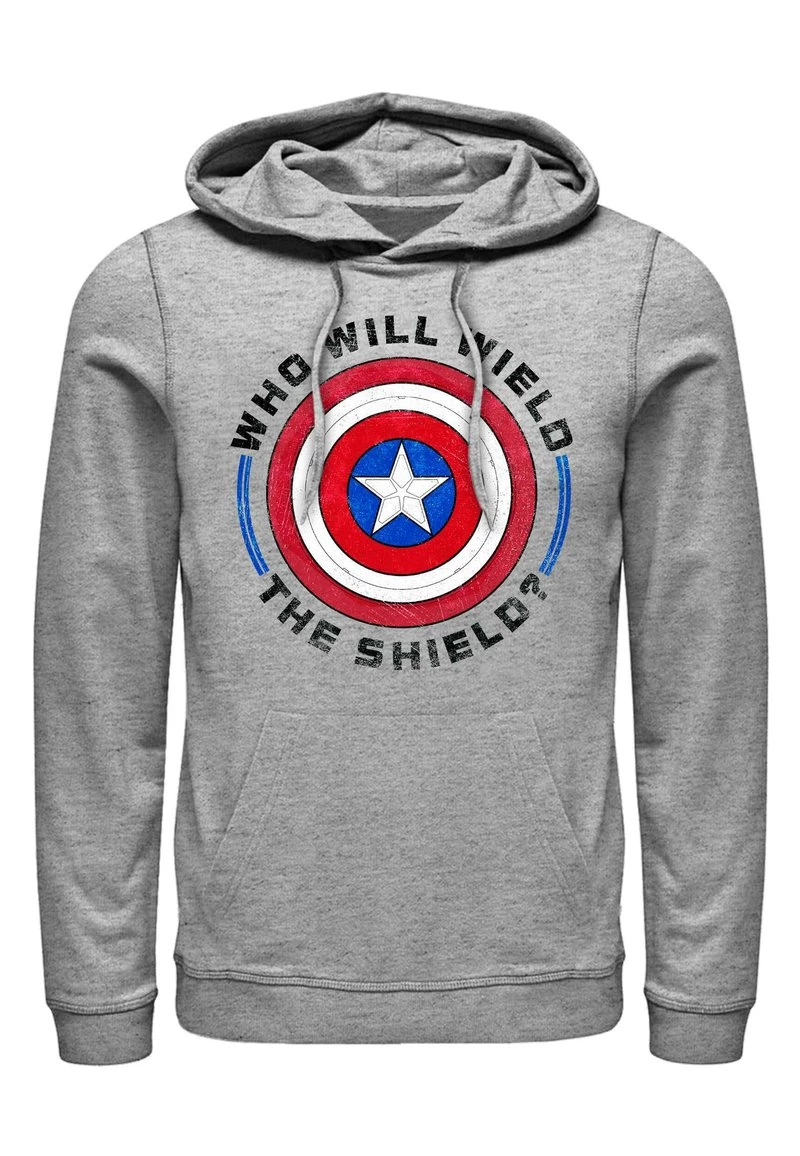 Henry Tiger Unisex MARVEL WIELD SHIELD - Kapuzenpullover - Melange Grey 1 Henry Tiger Unisex MARVEL WIELD SHIELD - Kapuzenpullover - Melange Grey