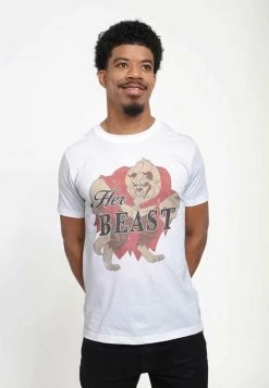 Henry Tiger Herren DISNEY BEAUTY & THE BEAST - HER BEAST - T-Shirt Print - White