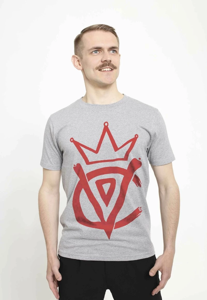 Henry Tiger DISNEY CLASSICS UNISEX CRUELLA EMBLEM - T-Shirt Print - Melange Grey 1 Henry Tiger DISNEY CLASSICS UNISEX CRUELLA EMBLEM - T-Shirt Print - Melange Grey