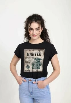 Henry Tiger Damen STAR WARS: THE MANDALORIAN - WANTED CHILD POSTER - T-Shirt Print - Black -Günstiges Henry Tiger Geschäft ef217127ccad4f5a9006b123c82be450