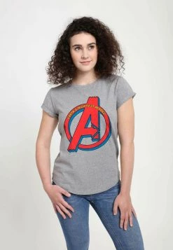Henry Tiger Damen AVENGERS - T-Shirt Print - Melange Grey