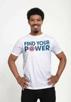 Henry Tiger Unisex MARVEL AVENGERS CLASSIC - SHIELD POWER - T-Shirt Print - White