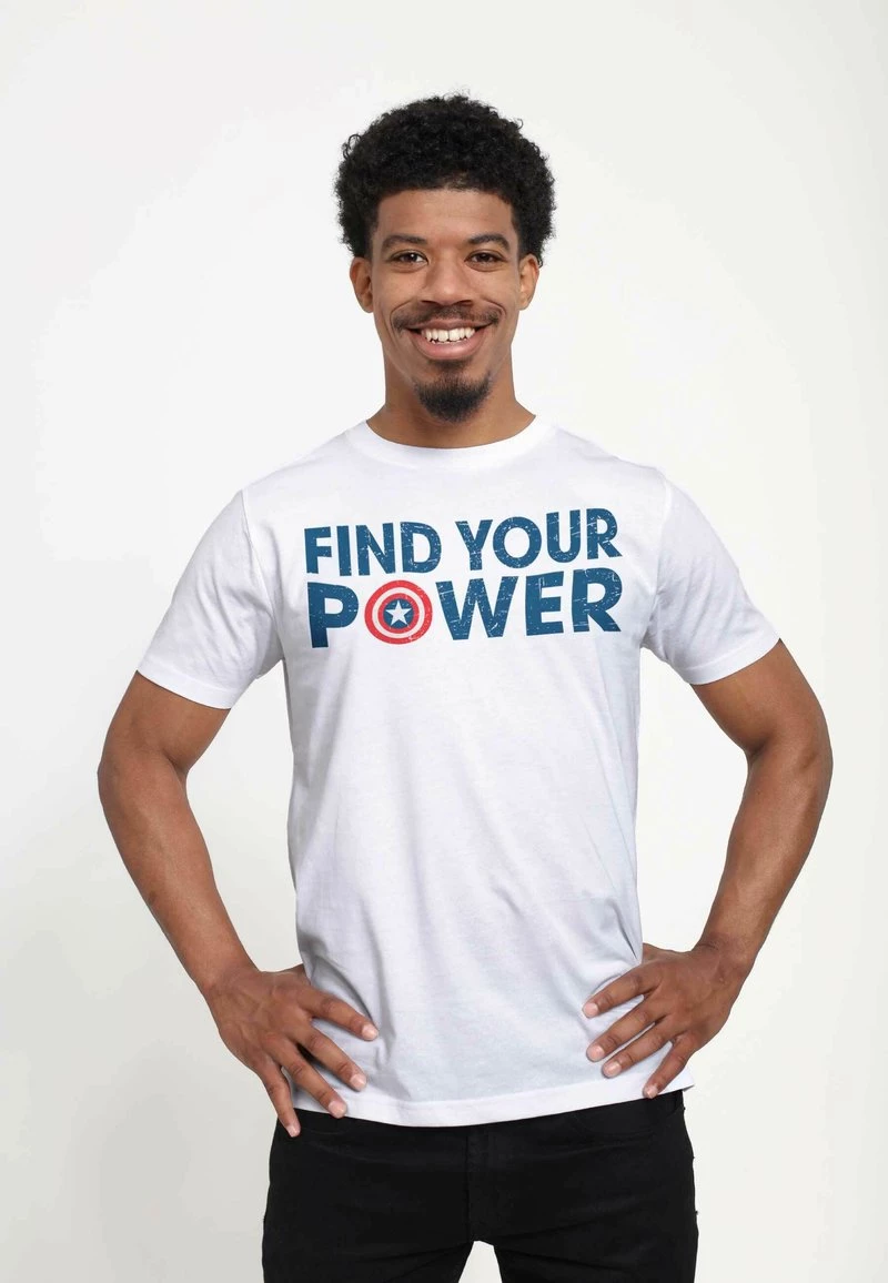 Henry Tiger Unisex MARVEL AVENGERS CLASSIC - SHIELD POWER - T-Shirt Print - White 1 Henry Tiger Unisex MARVEL AVENGERS CLASSIC - SHIELD POWER - T-Shirt Print - White