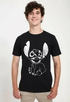 Henry Tiger Unisex DISNEY CLASSICS LILO & STITCH - NEGATIVE STITCH - T-Shirt Print - Black