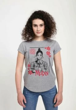 Henry Tiger Damen DISNEY MULAN: LIVE ACTION - INK LINE MULAN - T-Shirt Print - Melange Grey -Günstiges Henry Tiger Geschäft f33e339b3642402fa298d15d9d1e0ad8