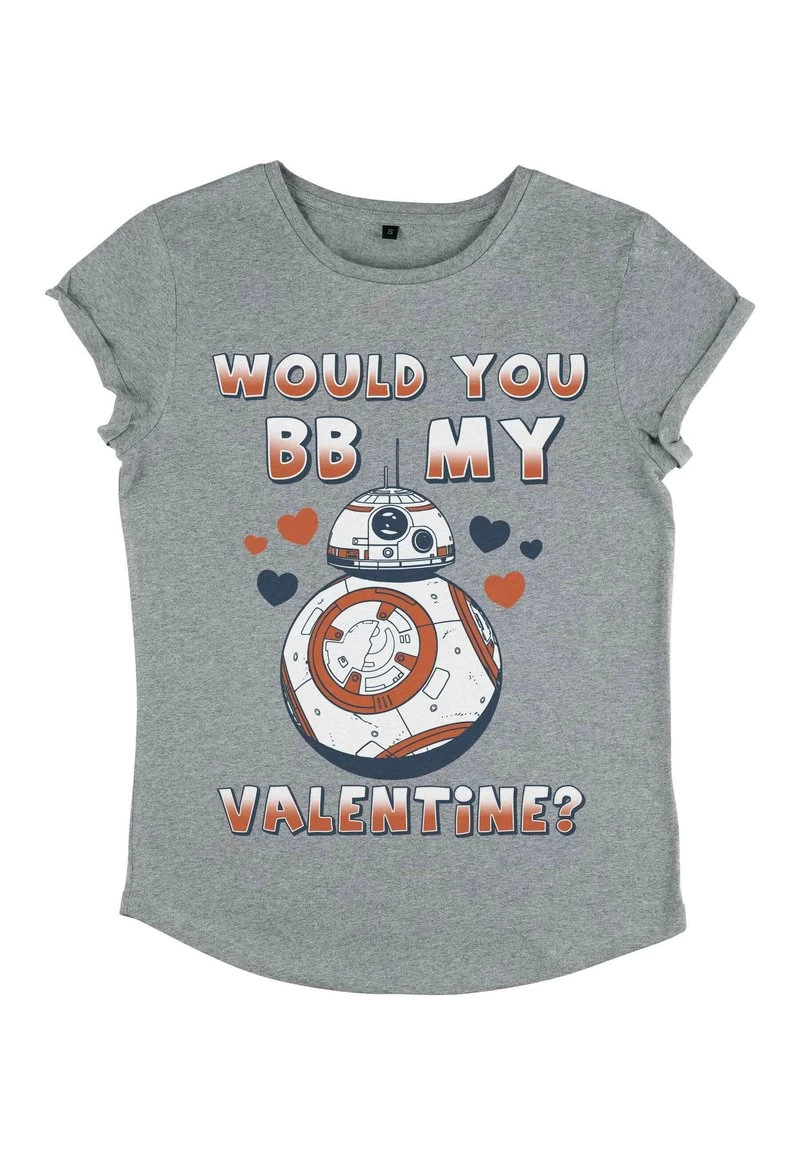 Henry Tiger STAR WARS BB MY VALENTINE - T-Shirt Print - Melange Grey | Damen 4 Henry Tiger STAR WARS BB MY VALENTINE - T-Shirt Print - Melange Grey | Damen – Bild 4
