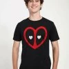 Henry Tiger MARVEL UNISEX DEADPOOL HEART LOGO - T-Shirt Print - Black