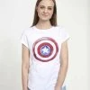 Henry Tiger Damen MARVEL PAINT SHIELD - T-Shirt Print - White