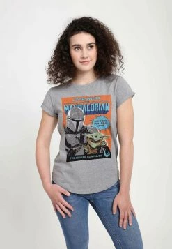 Henry Tiger Damen STAR WARS: THE MANDALORIAN - SIGNED UP FOR POSTER - T-Shirt Print - Melange Grey -Günstiges Henry Tiger Geschäft f4fb20029bca4e86979ceb405587ba90