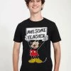 Henry Tiger Unisex DISNEY CLASSICS MICKEY CLASSIC - MICKEY AWESOME TEACHER - T-Shirt Print - Black