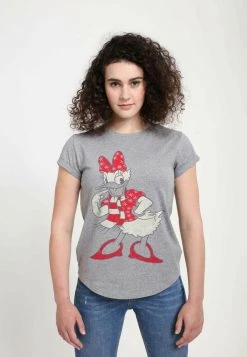 Henry Tiger Damen DISNEY CLASSICS MICKEY CLASSIC - SNOWFLAKED DAISY - T-Shirt Print - Melange Grey