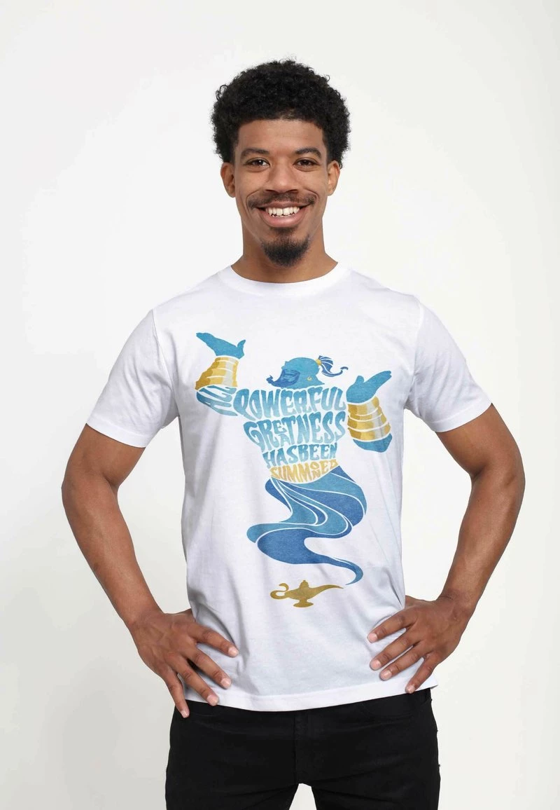 Henry Tiger Herren DISNEY ALADDIN: LIVE ACTION - ANOTHER ALL POWERFUL GENIE - T-Shirt Print - White 1 Henry Tiger Herren DISNEY ALADDIN: LIVE ACTION - ANOTHER ALL POWERFUL GENIE - T-Shirt Print - White