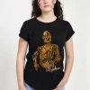 Henry Tiger Damen STAR WARS: THE MANDALORIAN - C3PO STAY GOLDEN - T-Shirt Print - Black