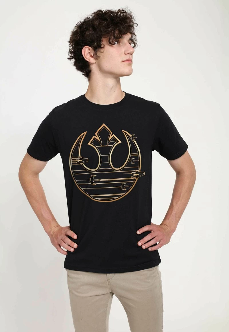 Henry Tiger Unisex STAR WARS: LAST JEDI - GOLD REBEL LOGO - T-Shirt Print - Black 3 Henry Tiger Unisex STAR WARS: LAST JEDI - GOLD REBEL LOGO - T-Shirt Print - Black – Bild 3