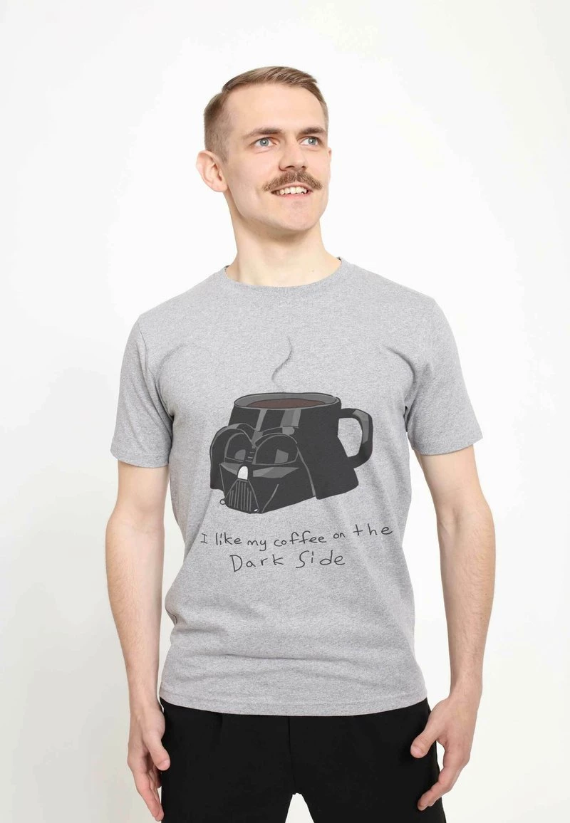 Henry Tiger Unisex STAR WARS: CLASSIC - COFFEE ON THE DARK SIDE - T-Shirt Print - Melange Grey 1 Henry Tiger Unisex STAR WARS: CLASSIC - COFFEE ON THE DARK SIDE - T-Shirt Print - Melange Grey