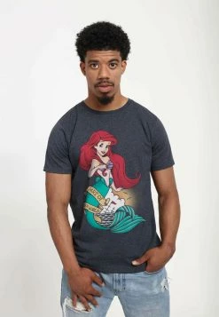 Henry Tiger Unisex DISNEY THE LITTLE MERMAID - SAILOR ARIEL - T-Shirt Print - Melange Black