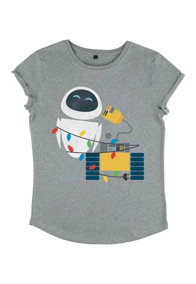 Henry Tiger Damen PIXAR WALL-E - WALL-E HOLIDAY - T-Shirt Print - Melange Grey 4 Henry Tiger Damen PIXAR WALL-E - WALL-E HOLIDAY - T-Shirt Print - Melange Grey – Bild 4